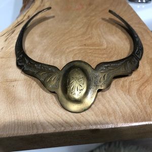 Vintage Gold and Black Ornate Necklace